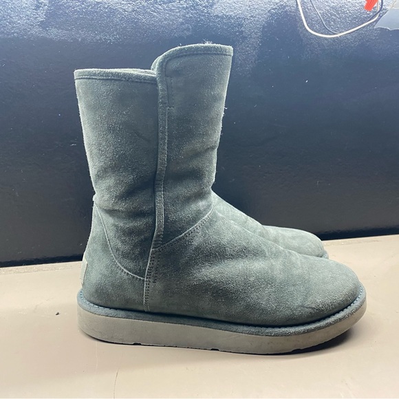 Women’s Ugg Italian Luxe Collection Abree Leather Gray Zip Boots 1009250 Size 6. - Picture 1 of 9